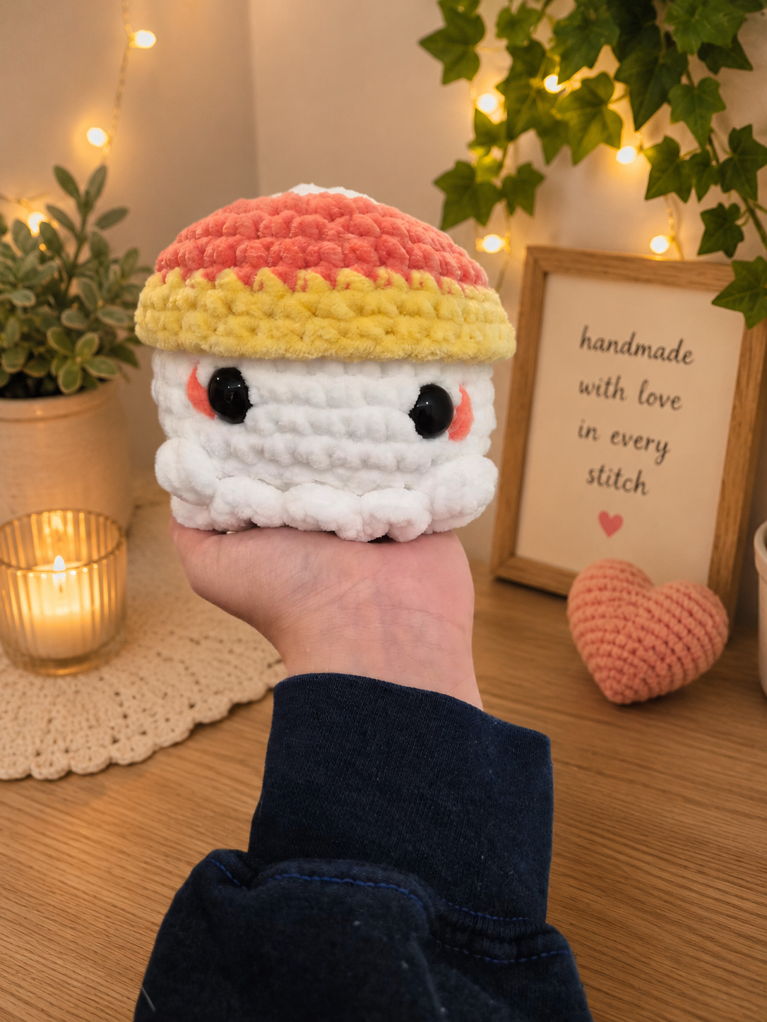 Crochet Candy Corn Ghost Plush