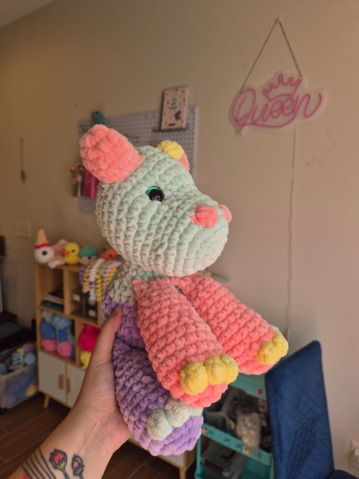 Dinosaur Crochet Plush Rainbow