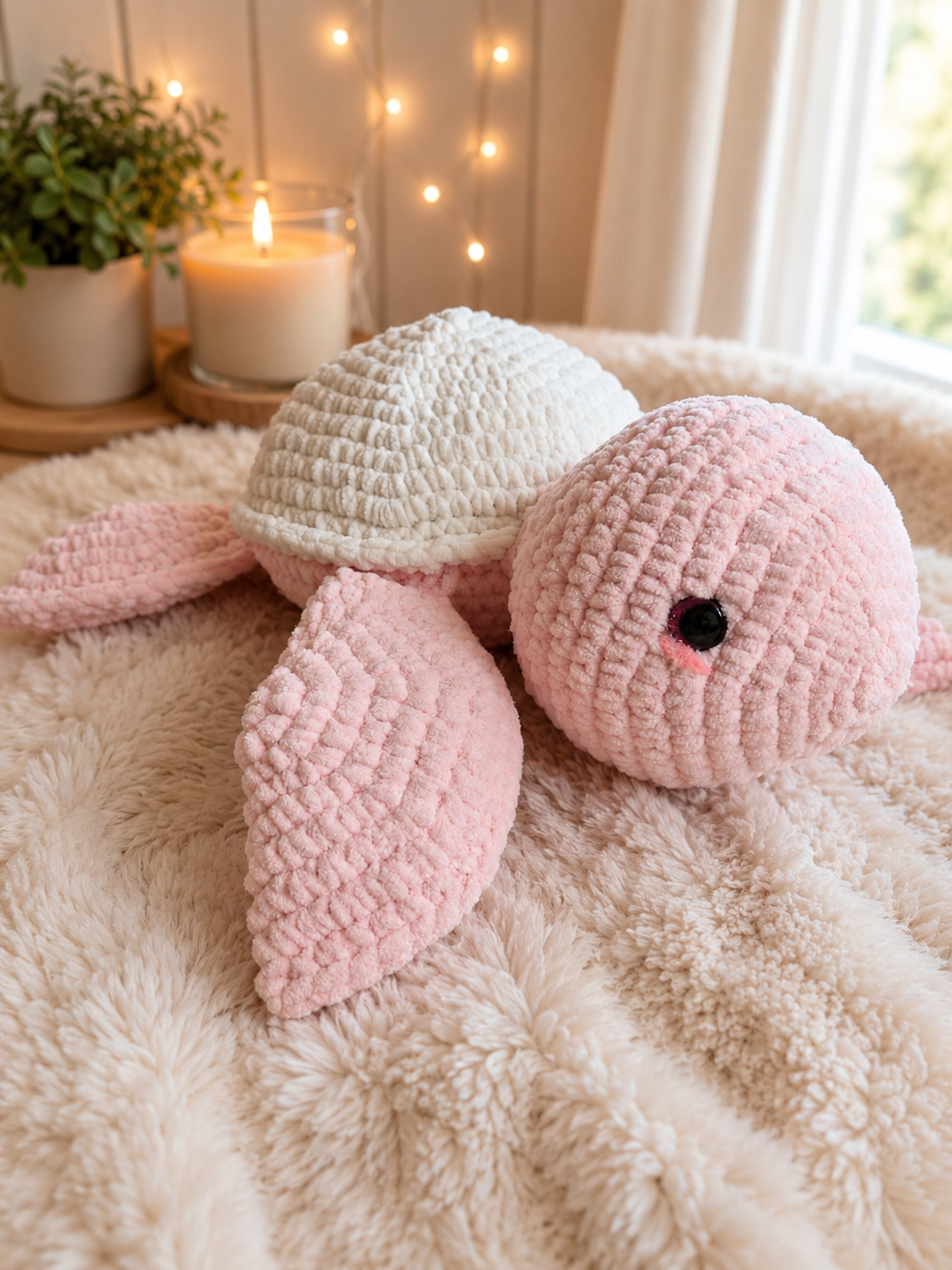 Handmade sea turtle crochet plush toy