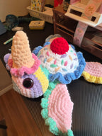 Crochet Ice Cream Sundae Turtle Plushie