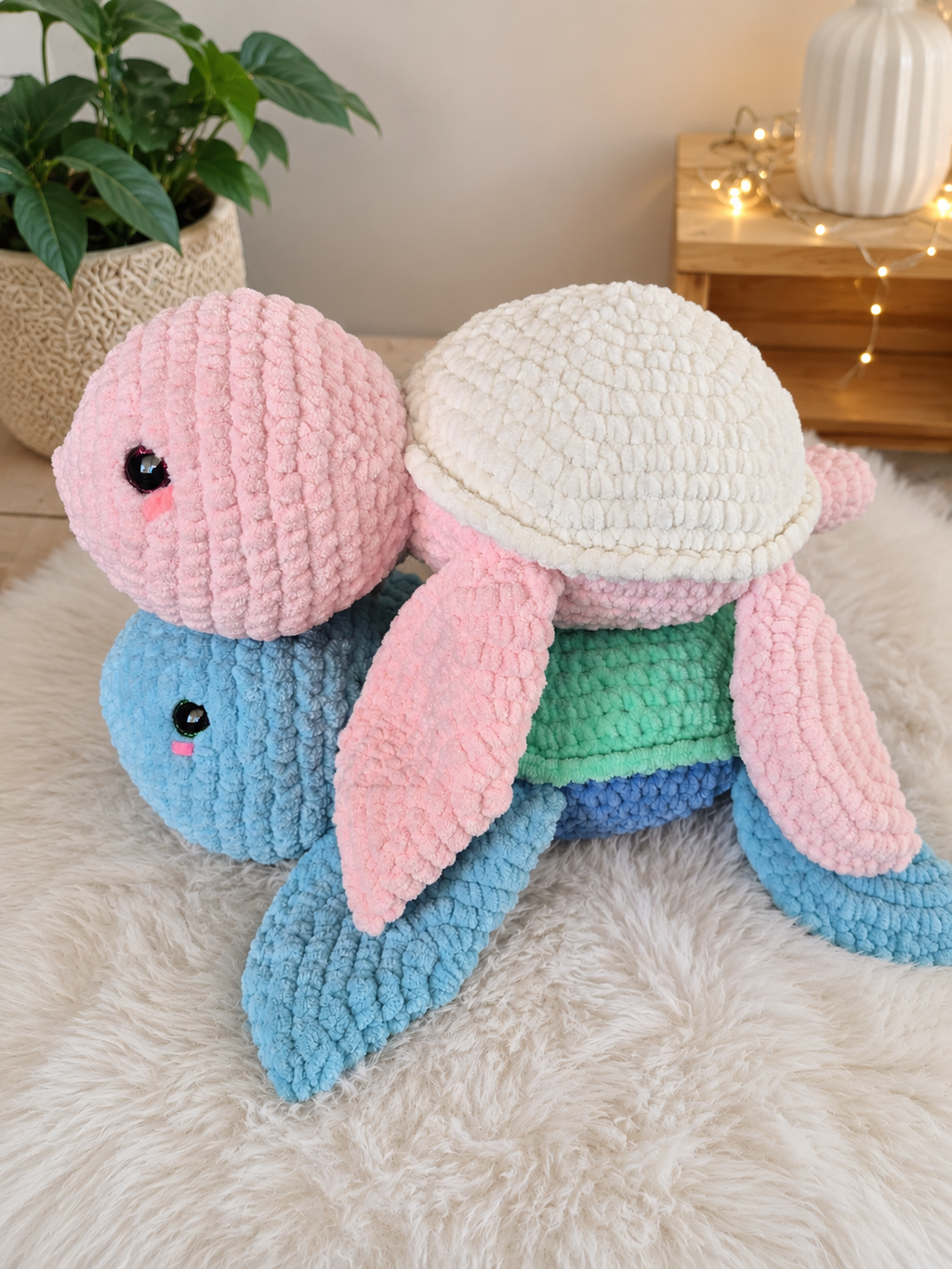 Handmade sea turtle crochet plush toy