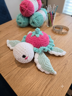 Crochet Strawberry Turtle Plush