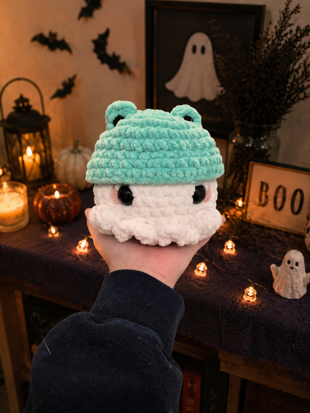 Crochet Frog Ghost Plush