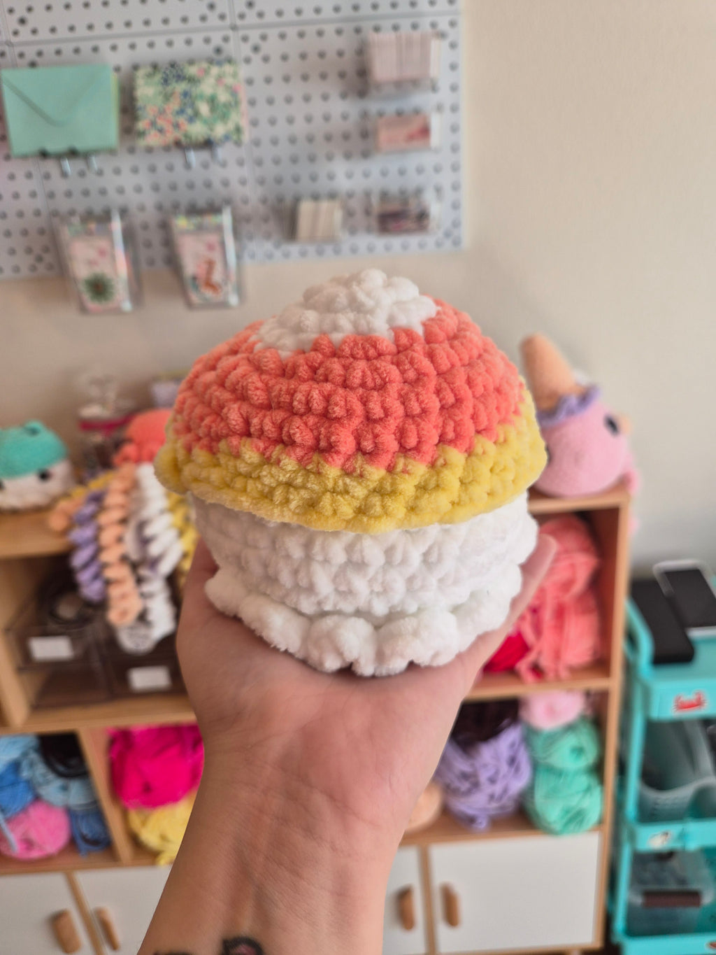Crochet Candy Corn Ghost Plush