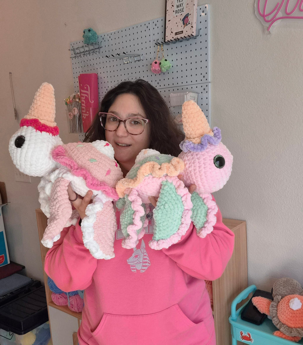 Crochet Ice Cream Sundae Turtle Plushie