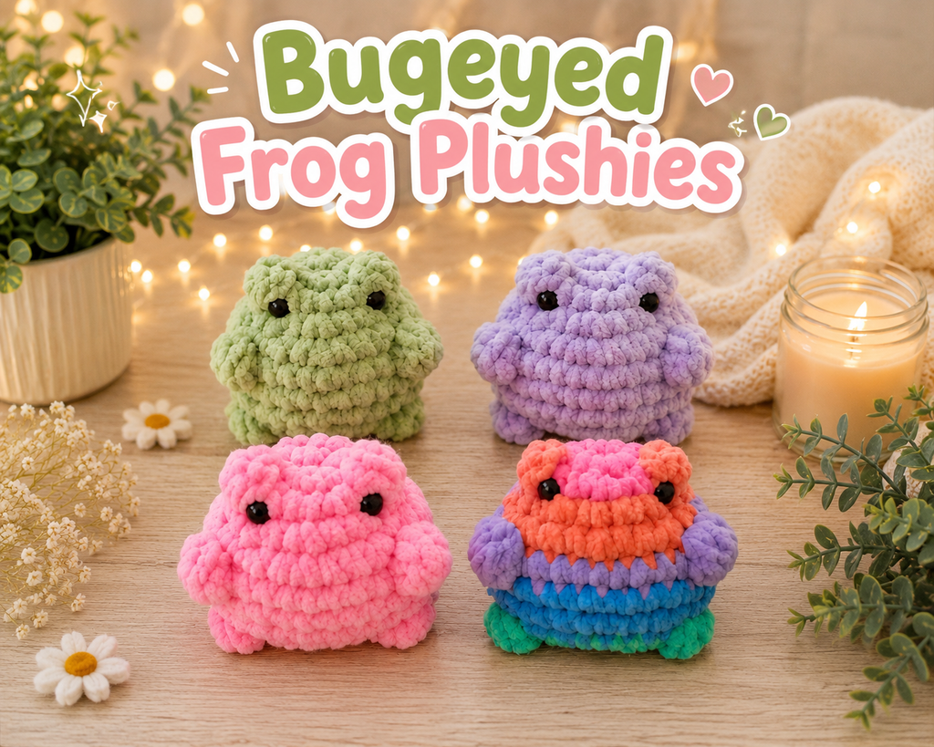Handmade frog crochet plush toy