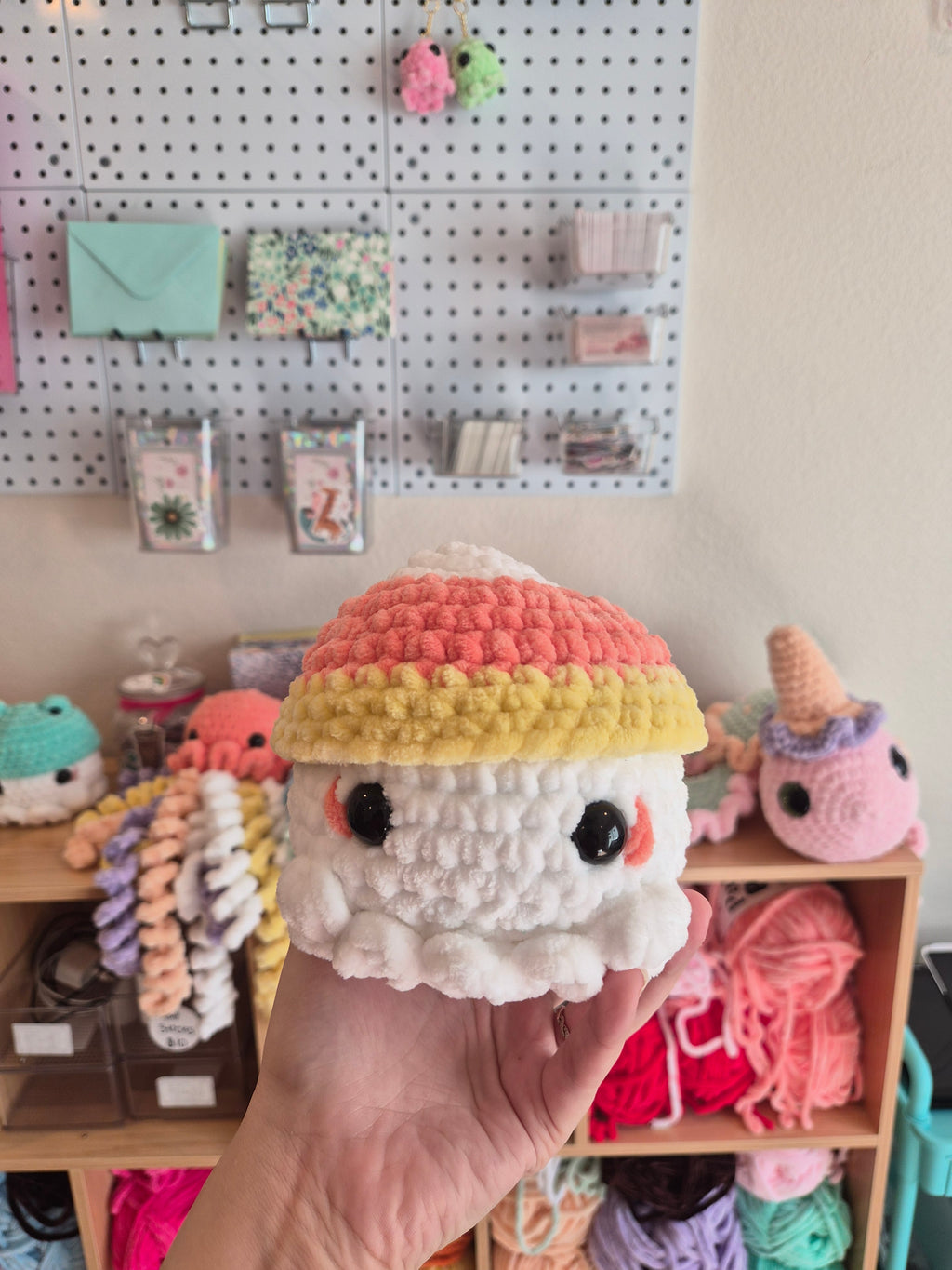 Crochet Candy Corn Ghost Plush