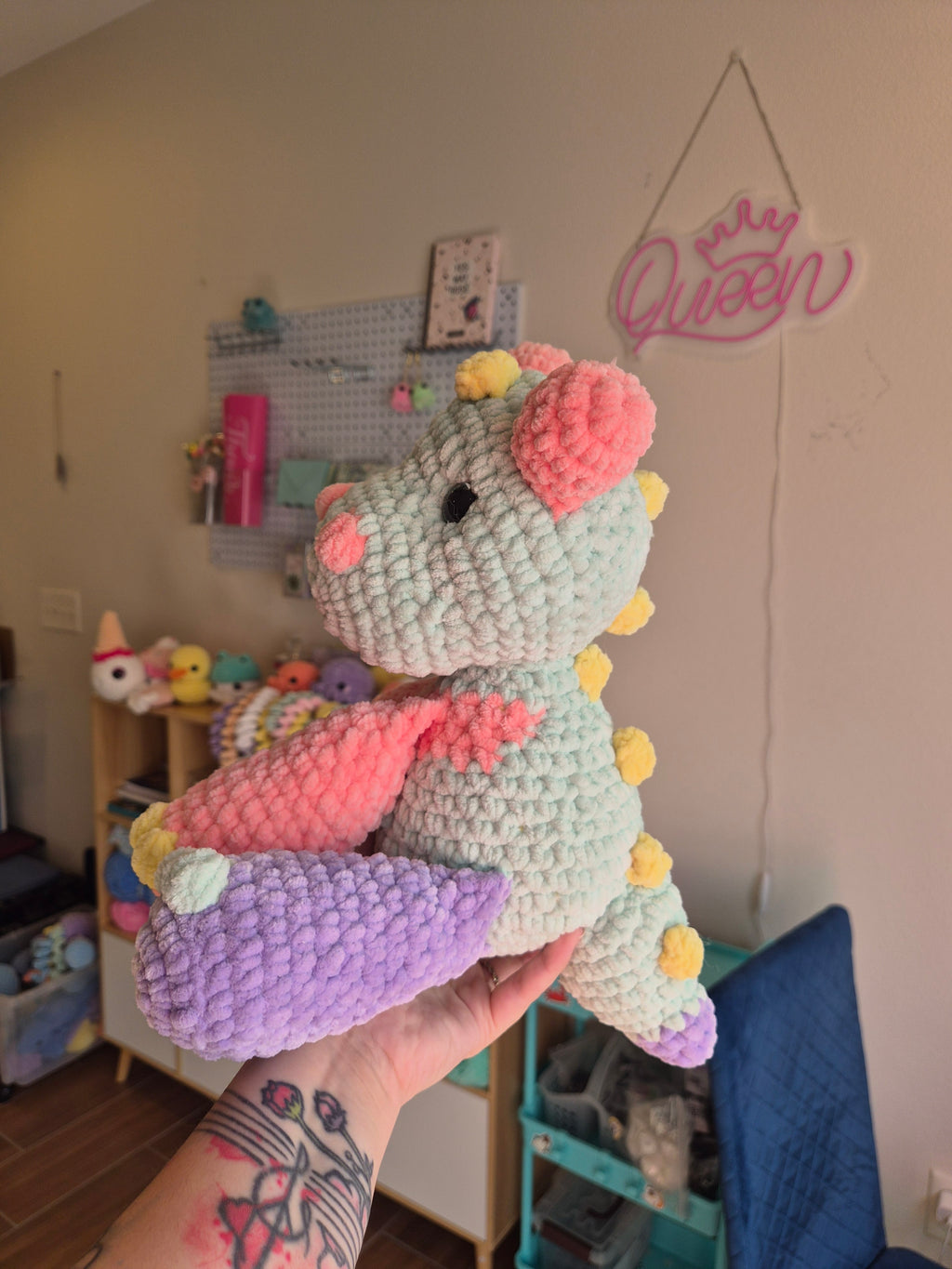 Dinosaur Crochet Plush Rainbow
